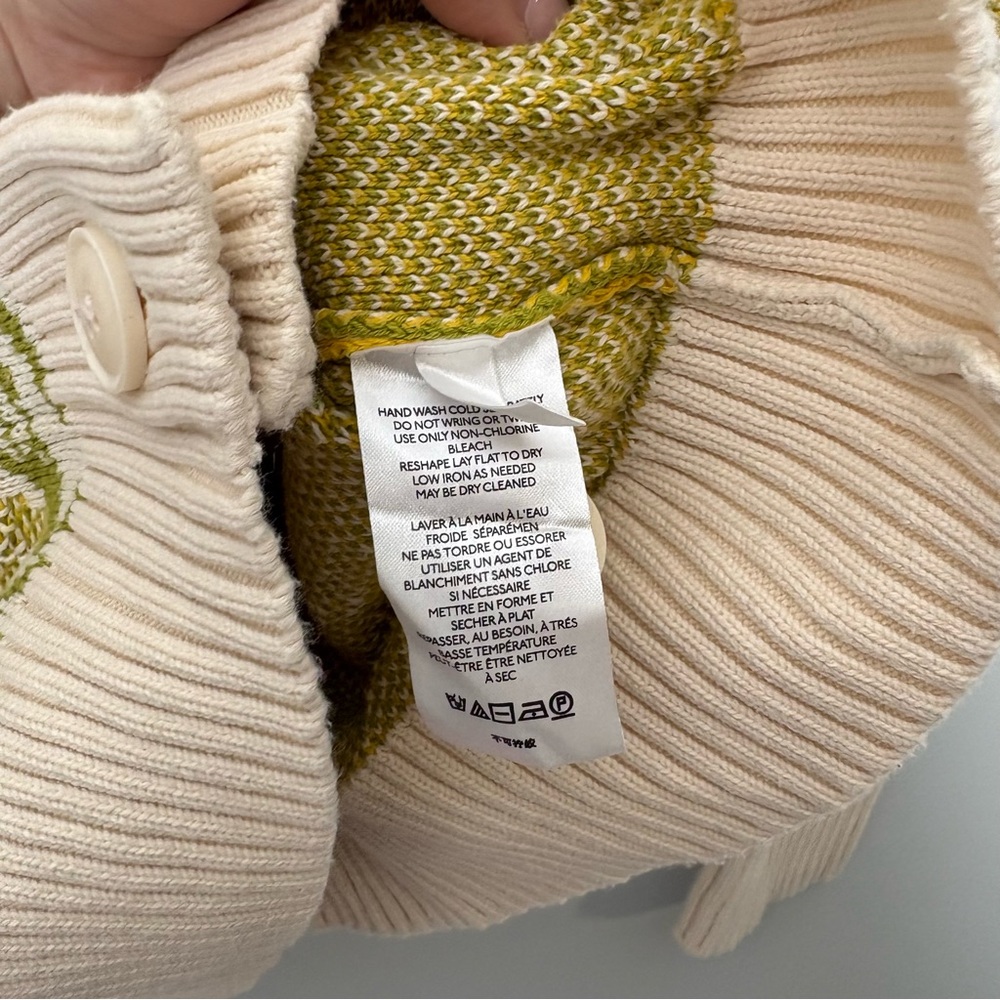 Anthropologie Maeve Pineapple Cream Cardigan - Picture 8 of 9